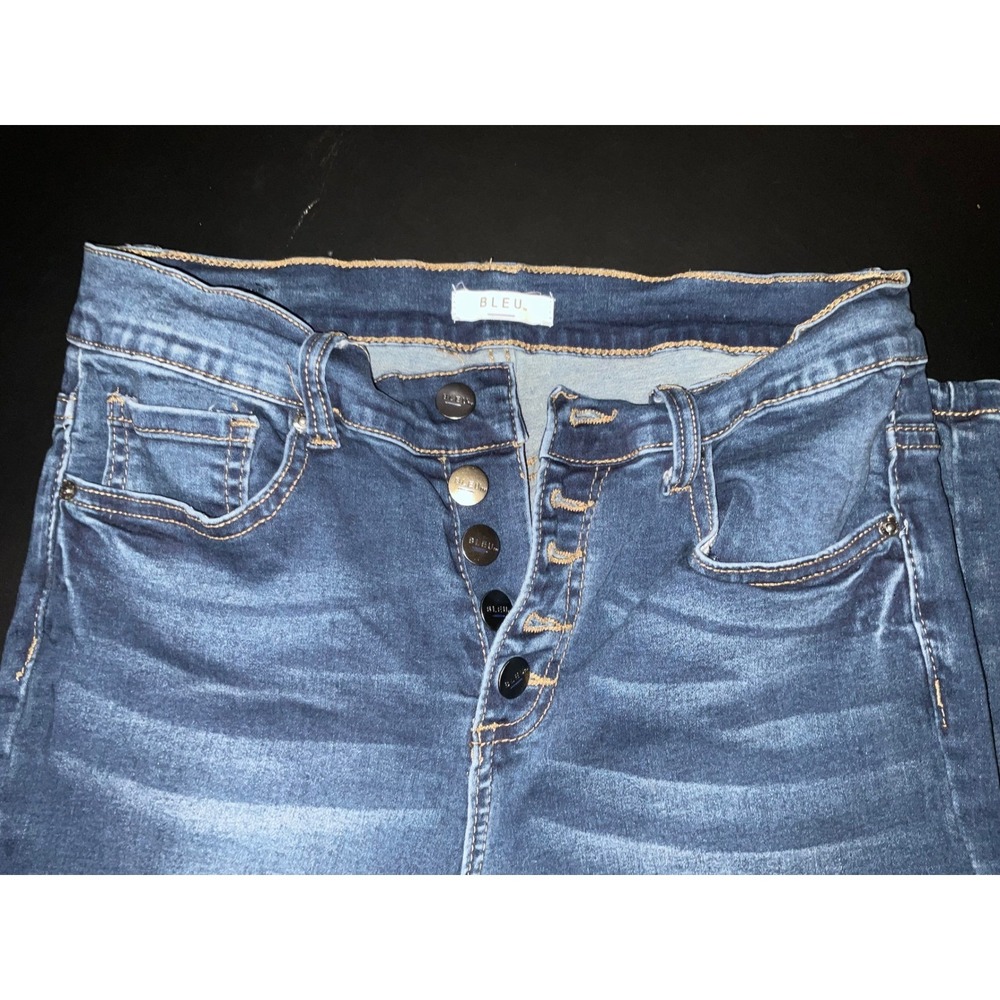BLEU Kids Girls Jeans Size 8 Button Fly Dark Wash Skinny Stretch Denim Pants